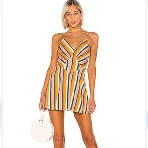House Of Harlow X Revolve Luana Mini Dress in Yellow Multi Stripe